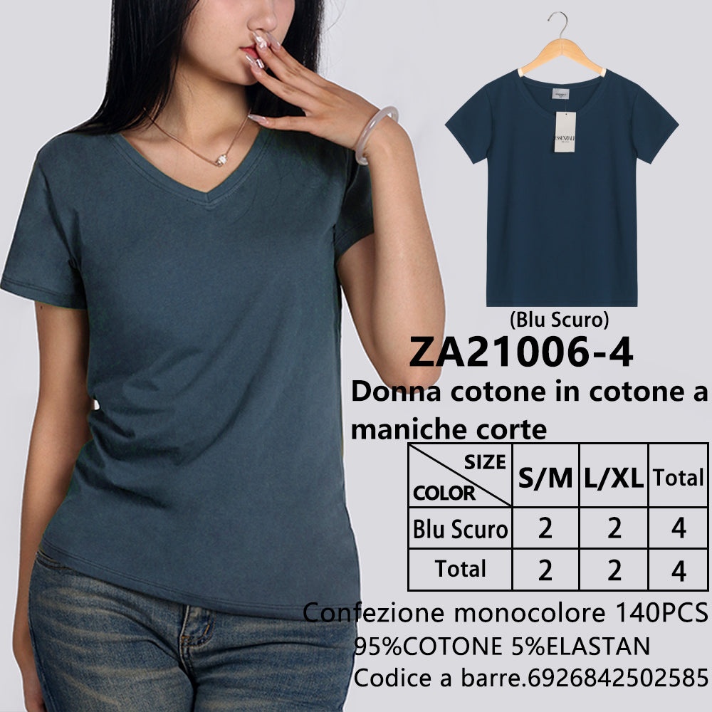 T-Shirt Scollo a V a Maniche Corte
