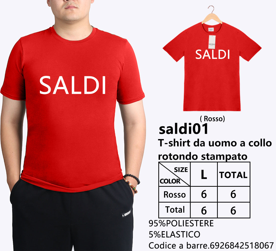 T-Shirt Girocollo a Stampa da Uomo