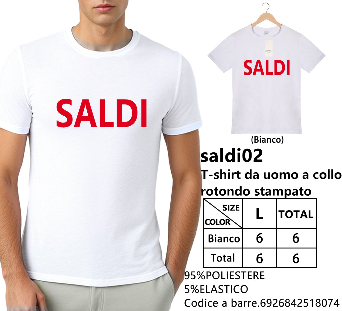 T-Shirt Girocollo a Stampa da Uomo