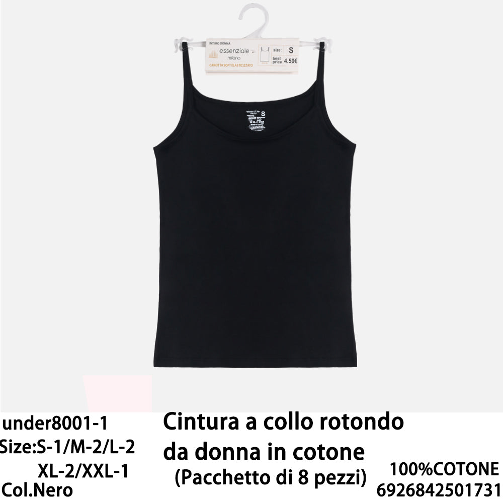 Top con Spalline in Cotone Girocollo da Donna