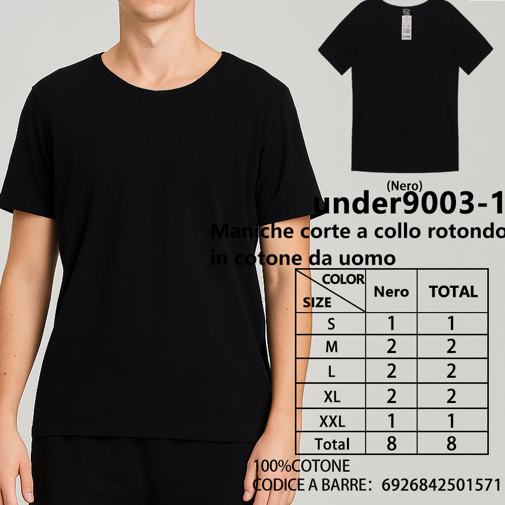T-Shirt in Cotone Girocollo a Maniche Corte