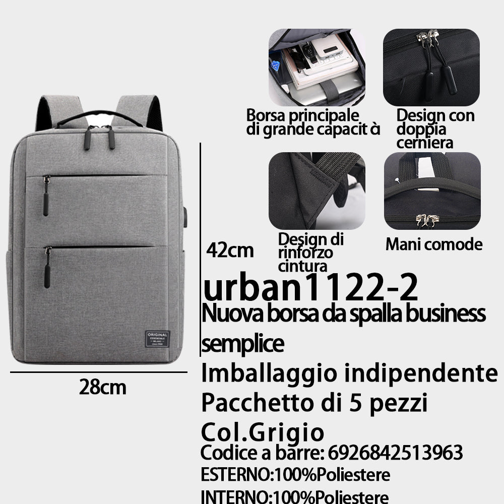 Zaino Business Nero/Blu/Grigio - (Colori Assortiti) (44×29 Cm)