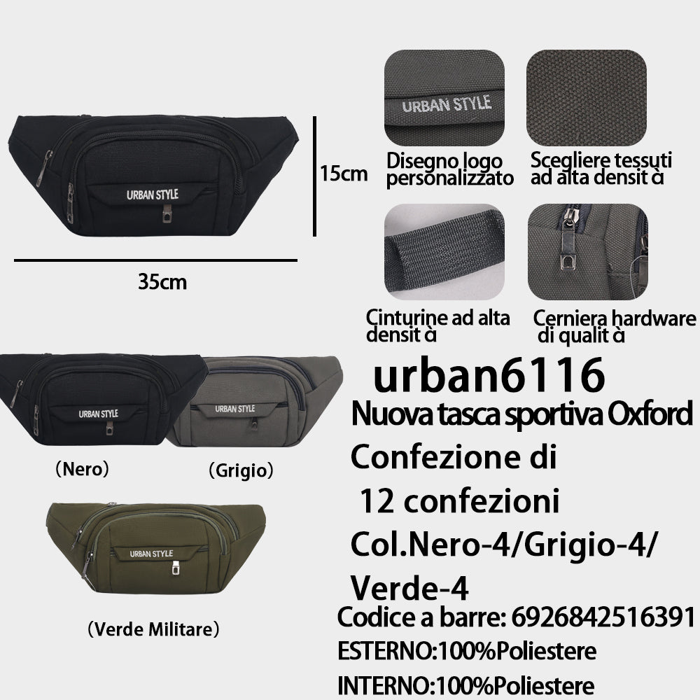 Marsupio in Tessuto Oxford Sport