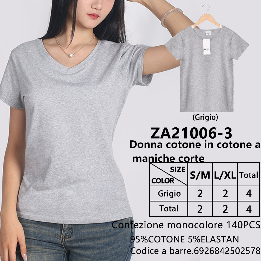 T-Shirt Scollo a V a Maniche Corte