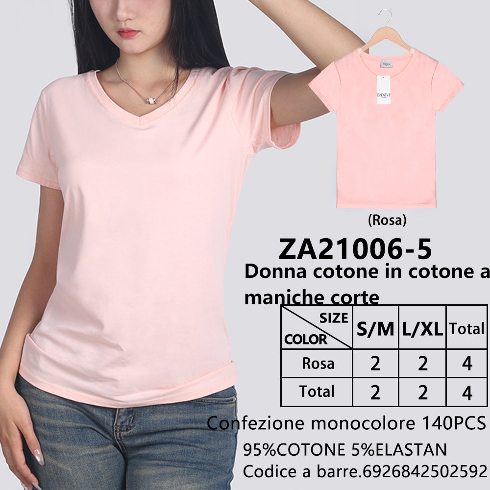 T-Shirt Scollo a V a Maniche Corte
