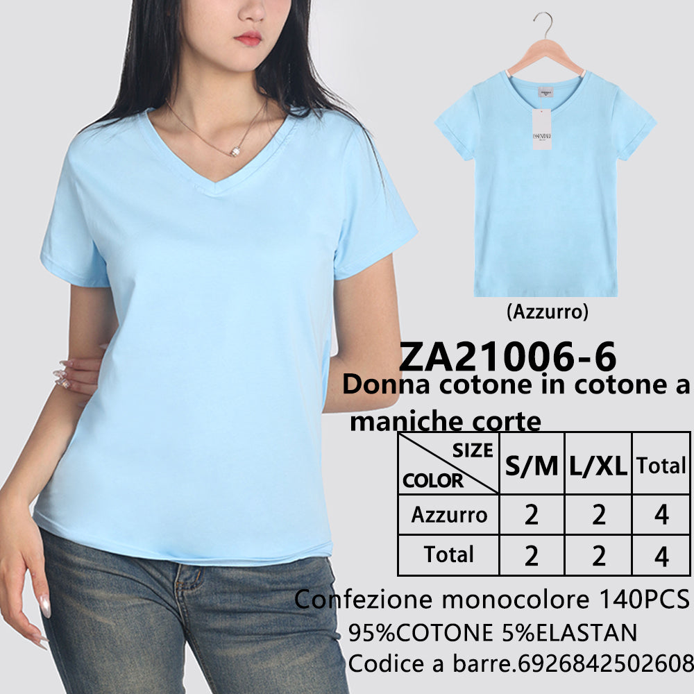 T-Shirt Scollo a V a Maniche Corte